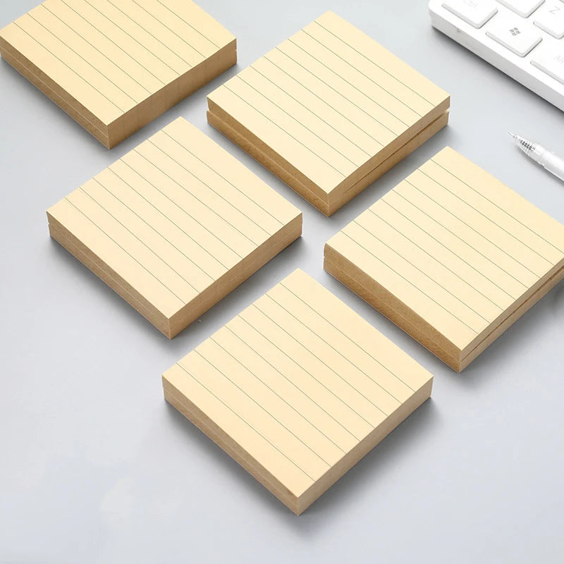 1Pcs 80Sheets Sticky Stationery Notepad Office Bookmark Sticky Notes Khaki / White /Stickers in Notebook Memo Pad