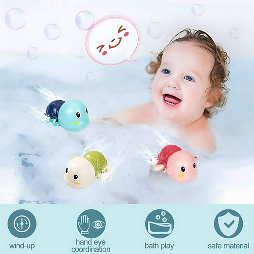 3 Juguetes de Tortugas de Baño para Bebés
