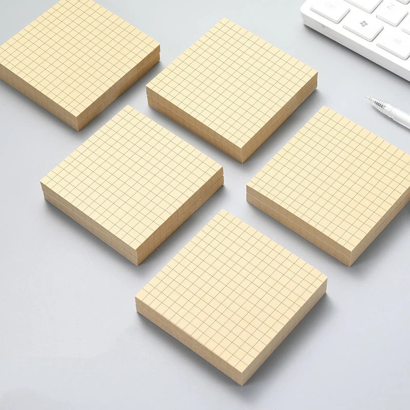 1Pcs 80Sheets Sticky Stationery Notepad Office Bookmark Sticky Notes Khaki / White /Stickers in Notebook Memo Pad