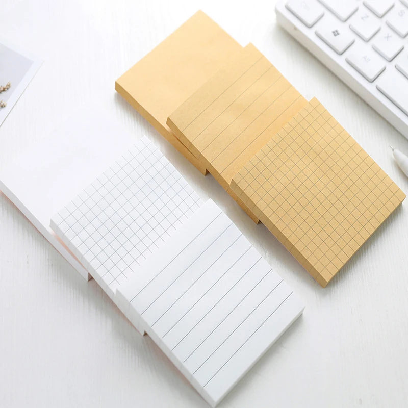1Pcs 80Sheets Sticky Stationery Notepad Office Bookmark Sticky Notes Khaki / White /Stickers in Notebook Memo Pad