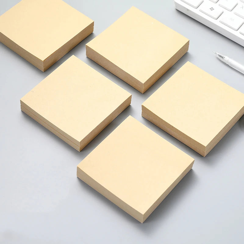 1Pcs 80Sheets Sticky Stationery Notepad Office Bookmark Sticky Notes Khaki / White /Stickers in Notebook Memo Pad