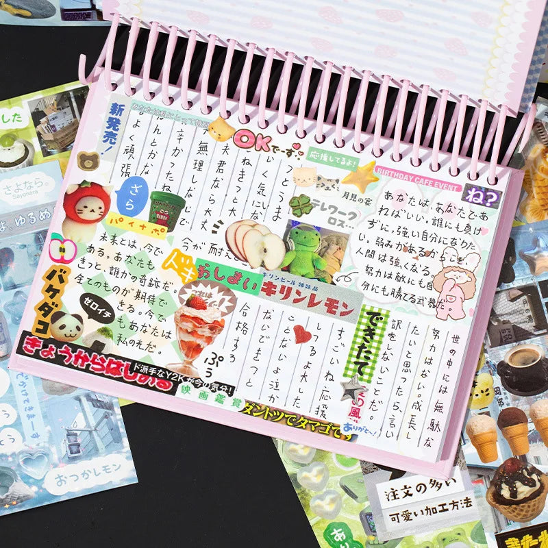 MINKYS 45 Sheets/Piece Retro Decorative Stickers Laptop Kpop Toploader Photocard Sticker Book Kids Gift School Stationery