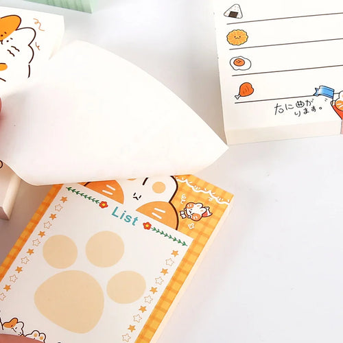 100 Sheets Colorful Cut Rabbit Memo Sticky Note Paper Daily to Do It Check List Paperlaria School Stationery
