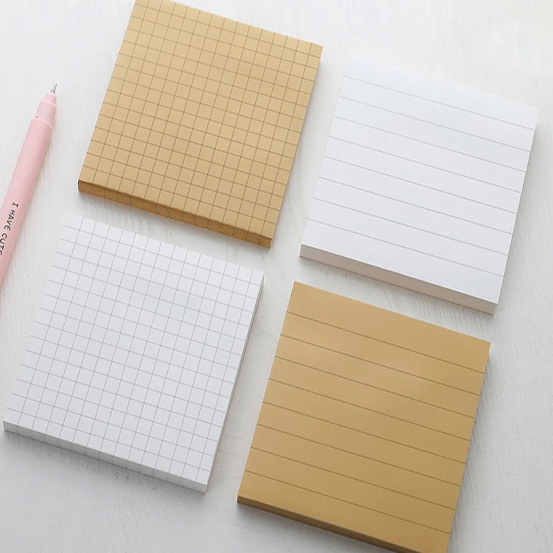 1Pcs 80Sheets Sticky Stationery Notepad Office Bookmark Sticky Notes Khaki / White /Stickers in Notebook Memo Pad